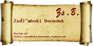 Zsámboki Benedek névjegykártya