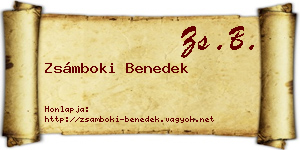 Zsámboki Benedek névjegykártya